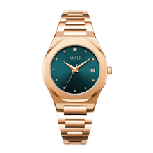 Load image into Gallery viewer, Rina - Rose Gold Royal Green