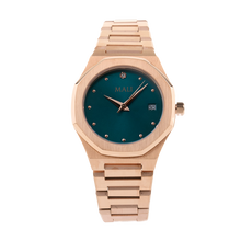 Load image into Gallery viewer, Rina - Rose Gold Royal Green