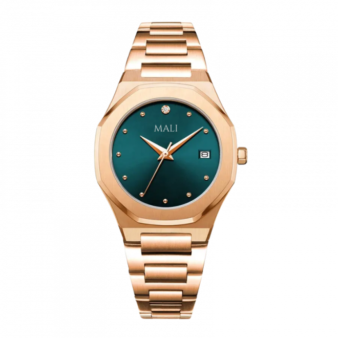 Rina - Rose Gold Royal Green